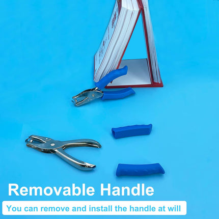 Single Hole Punch 1/4” Hole Puncher for Crafts, One Hole Paper Punch + 6 Pack Magnetic Staple Remover Tools, Professional Stapler Removers Staple Puller Remover