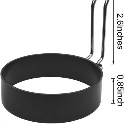4 Pack Stainless Steel Eggs Maker Non Stick Round Egg Cooker for Cooking Rings Shaper Frying Pancake Sandwiches Metal Handle Household Kitchen Breakfast Tool
