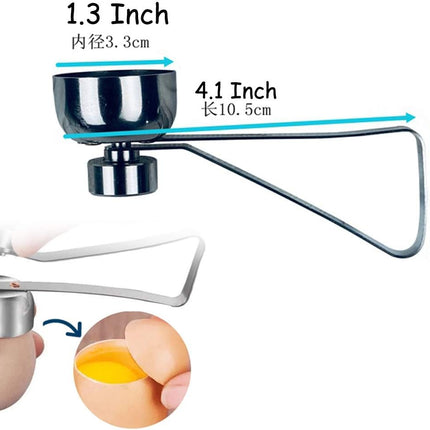Egg Shell Cutter with Spring Mechanism for Soft and Hard Boiled Eggs Silver 1 Piece