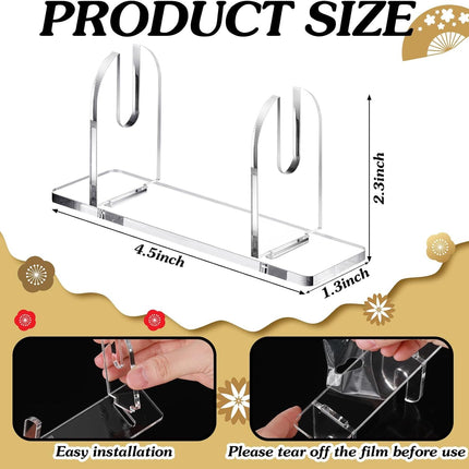 2 Pcs Acrylic Fan Display Stand Folding Clear Fan Holder Easel Japanese Chinese Hand Fan Stand Foldable Handheld Fan Display Stand Base Fan Organizer