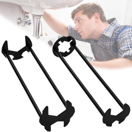 2 Pcs Four-jaw Hex Wrench, Basin Wrench Set,Tight Spaces Maintenance Installation Removal Faucet Tools, for Kitchen Bathroom Screws & Threads, Incompatible for Moen, , MasterFlow, Non-generic
