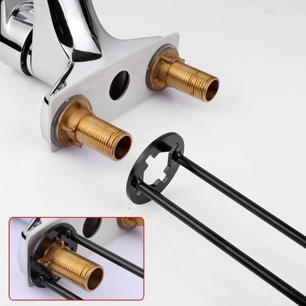 2 Pcs Four-jaw Hex Wrench, Basin Wrench Set,Tight Spaces Maintenance Installation Removal Faucet Tools, for Kitchen Bathroom Screws & Threads, Incompatible for Moen, , MasterFlow, Non-generic