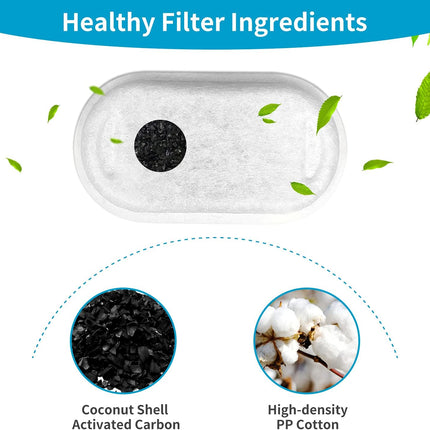 16 Pack Replacement Filters for Cat/Dog Water Fountain - Stainless Steel, 67oz/2L Adjustable Water Flow, Super Quiet