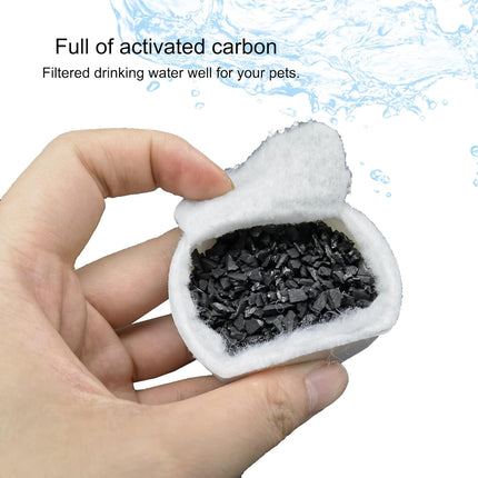 16 Pack Pet Fountain Filter Replacement,8 Carbon Filters and 8 Foam Pre-Filter Replacement Compatible with Multiple Pet Water Dspensers Water Bowl