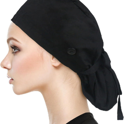 Adjustable Working Cap with Button, Cotton Working Hat Sweatband, Elastic Bandage Tie Back Hats for Women & Men, One Size