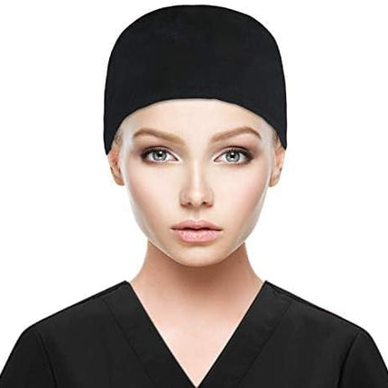 Adjustable Working Cap with Button, Cotton Working Hat Sweatband, Elastic Bandage Tie Back Hats for Women & Men, One Size