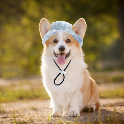 Baseball Cap for Dogs - Visor Sun Protection Hat With Ear Holes, Adjustable Outdoor Sport Hat With Round Brim for Puppy, Small Medium Dogs, Cats (Large)
