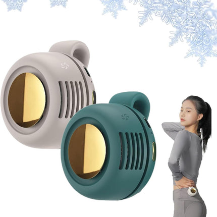 Portable Silent Mini Bladeless Fan Clip On, Portable silent mini bladeless electric fan, 3 Speeds Hands-Free Neck Fans Hanging Waist Clip Bladeless Fans for Girlfriend Summer Gift (White+Green)