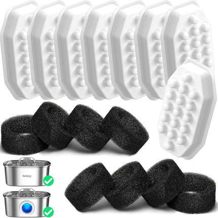 Official Cat Water Fountain Filters Replacement & Pre-Filter Sponges for 3.2L/108oz Automatic Pet Water Dispenser