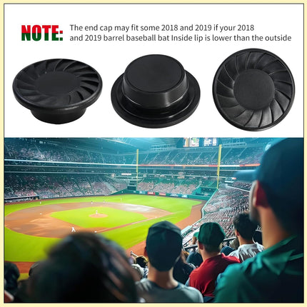 ABS Plastic Softball Bat End Cap Compatible with 2020+ Double-Barrel Fastpitch Bats, Fit for 2018 and 2019 Baseball Bats a Portion of the Inner Lip Lower Than Outer -