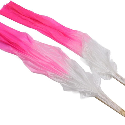 Dance Fan, 1 Pair Long Fan Belly Fans Folding Performance Classical (Pink)