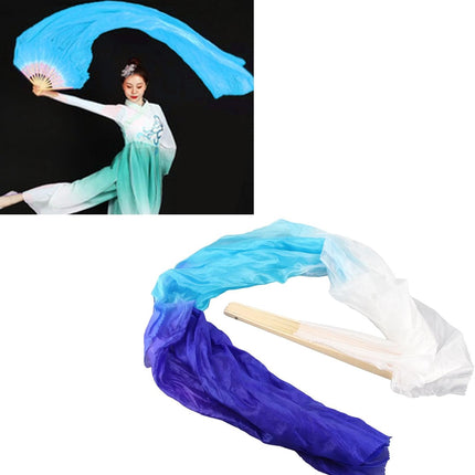 Dance Fan, 1 Pair Long Fan Belly Fans Folding Performance Classical (Blue)