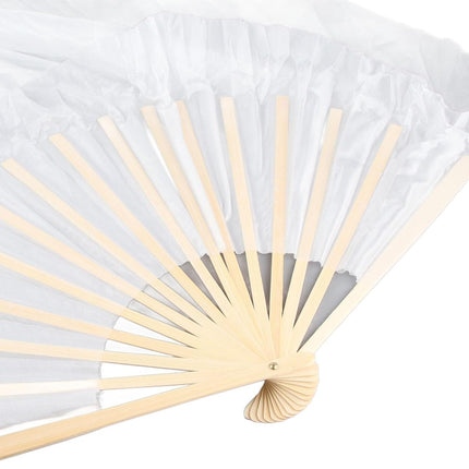 Dance Fan, 1 Pair Long Fan Belly Fans Folding Performance Classical (Black)