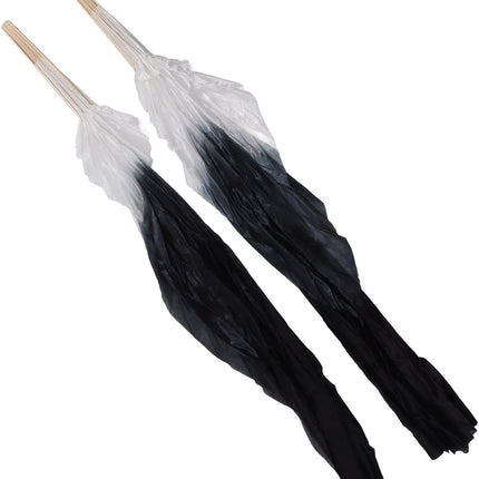 Dance Fan, 1 Pair Long Fan Belly Fans Folding Performance Classical (Black)