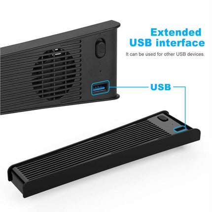 Portable 3 Fans Game Console Cooling Fan Playstation Accessories for PS5 DE/UHD Version Black