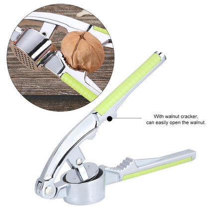 Kitchen Portable Manual Food Garlic Press Grinder Crusher Masher Walnut Cracker for Home Use