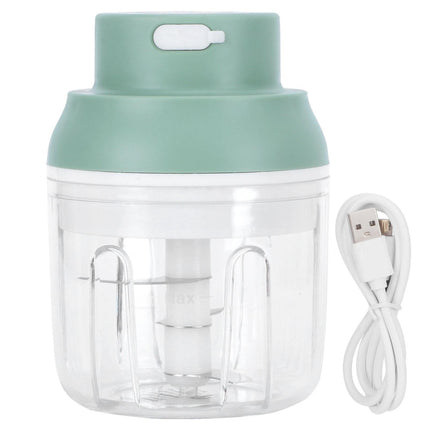 Mini Vegetable Cutter 250ml Electric Garlic Masher Crusher Grinder Kitchen AccessoryGreen