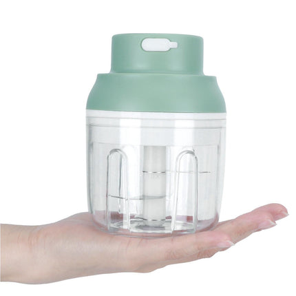 Mini Vegetable Cutter 250ml Electric Garlic Masher Crusher Grinder Kitchen AccessoryGreen