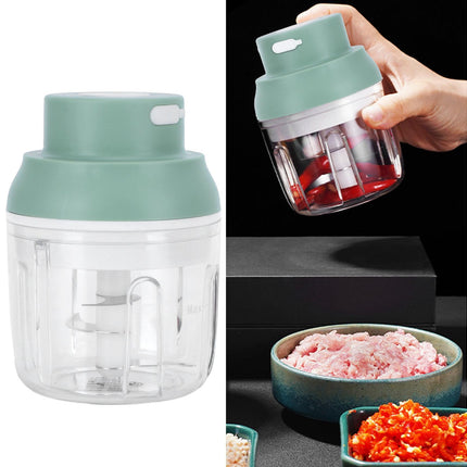Mini Vegetable Cutter 250ml Electric Garlic Masher Crusher Grinder Kitchen AccessoryGreen