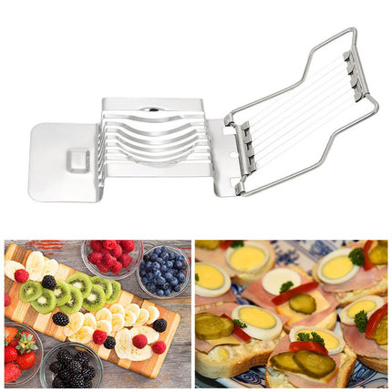 Kitchen Stainless Steel Egg Slicer Wire Egg Cheeses Chopper Dicer Cutter Tool for Salads Sandwiches