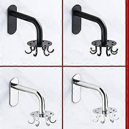 Kitchen Utensil Holder 360 Rotating Storage Hook, 8 Under Cabinet Hooks Kitchen Utensil