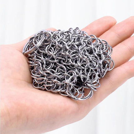 Stainless Steel Cast Iron Skillet Cleaner Chainmail Scrubber-6inch