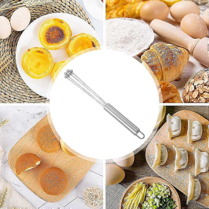 Stainless Wire Egg Whisk - 12inch Kitchen Broom for Mixing, Beating, Cooking