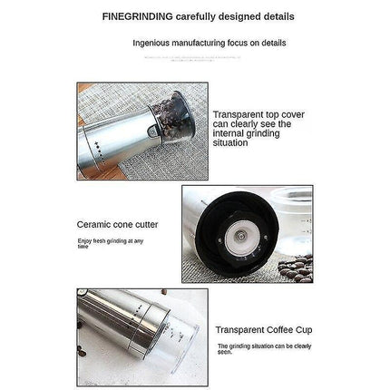 Electric Coffee Grinder - Adjustable Stainless Steel Blade Grinder for Coffee Beans