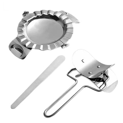 3Pcs Stainless Steel Dumpling Maker Slicer Stuffing Spoon Dough Presser Mould-L