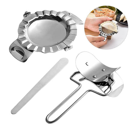3Pcs Stainless Steel Dumpling Maker Slicer Stuffing Spoon Dough Presser Mould-L
