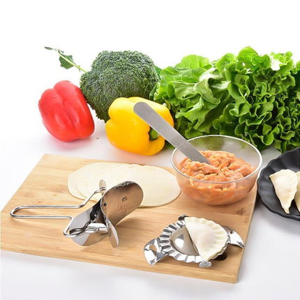 3Pcs Stainless Steel Dumpling Maker Slicer Stuffing Spoon Dough Presser Mould-L