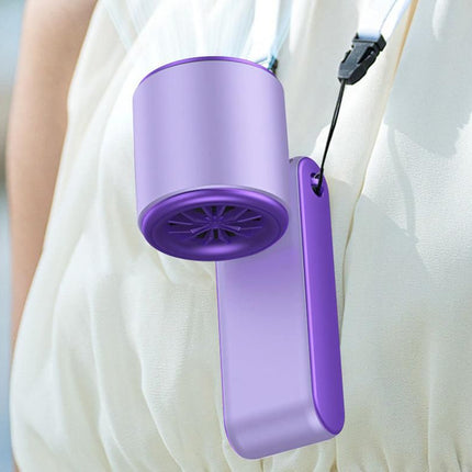 Handheld Portable Fan with Ice Cooler 100-Speed Rechargeable Handheld Fan - Purple