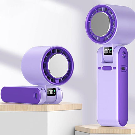 Handheld Portable Fan with Ice Cooler 100-Speed Rechargeable Handheld Fan - Purple