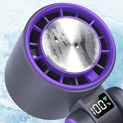 Handheld Portable Fan with Ice Cooler 100-Speed Rechargeable Handheld Fan - Gray