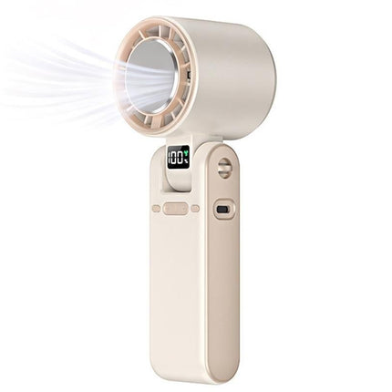 Handheld Portable Fan with Ice Cooler 100-Speed Rechargeable Handheld Fan - Beige
