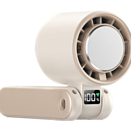 Handheld Portable Fan with Ice Cooler 100-Speed Rechargeable Handheld Fan - Beige