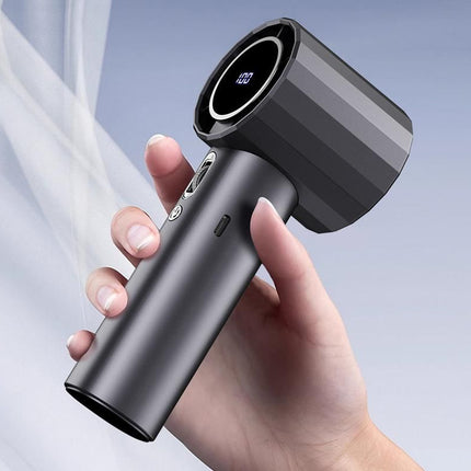 Portable Handheld Turbo Fan Windy Speed Adjustable Mini Personal Battery Operated Fan -Grey
