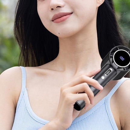 Portable Handheld Turbo Fan Windy Speed Adjustable Mini Personal Battery Operated Fan -Grey