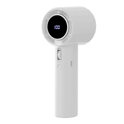 Portable Handheld Turbo Fan Windy Speed Adjustable Mini Personal Battery Operated Fan -White