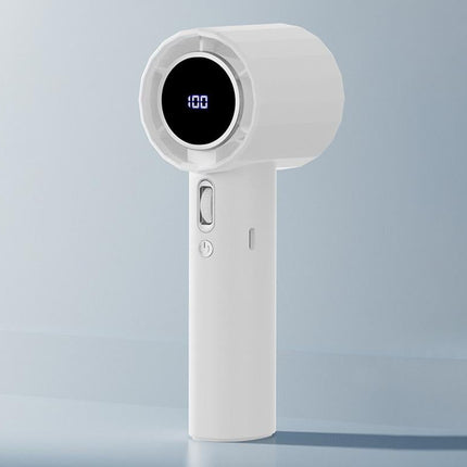 Portable Handheld Turbo Fan Windy Speed Adjustable Mini Personal Battery Operated Fan -White