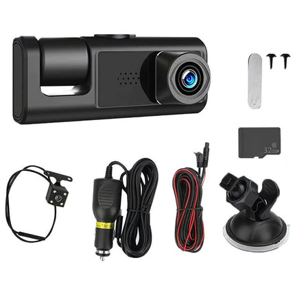 3 Channel Dash Cam Front and Rear Inside with 32GB SD Card 1080P Dash Camera Full HD 170 Degree Wide Angle Dashboard Camera
