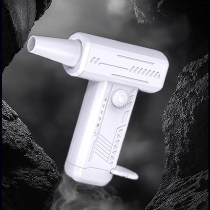 2-in-1 Electric Air Duster 130000 RPM Mini Blower with LED Light for Camping Home Car White