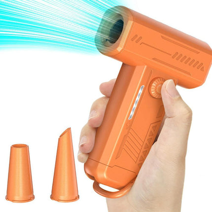 2-in-1 Electric Air Duster 130000 RPM Mini Blower with LED Light for Camping Home Car White