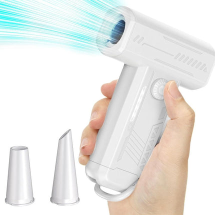 2-in-1 Electric Air Duster 130000 RPM Mini Blower with LED Light for Camping Home Car Orange