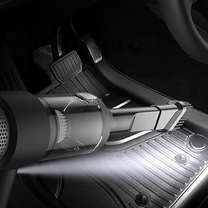 4-in-1 Handheld Car Vacuum Cleaner Portable Cordless Air Duster with LED Light for Car Home Office Black