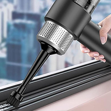 4-in-1 Handheld Car Vacuum Cleaner Portable Cordless Air Duster with LED Light for Car Home Office Black