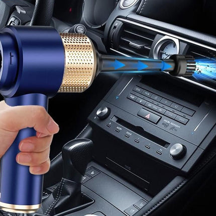 4-in-1 Handheld Car Vacuum Cleaner Portable Cordless Air Duster with LED Light for Car Home Office Blue