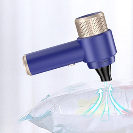 4-in-1 Handheld Car Vacuum Cleaner Portable Cordless Air Duster with LED Light for Car Home Office Blue