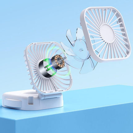 Mini Foldable Neck Hanging Fan Portable USB Rechargeable Personal Cooler White
