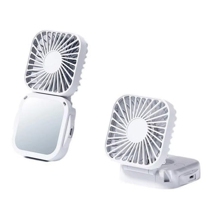 Mini Foldable Neck Hanging Fan Portable USB Rechargeable Personal Cooler Black
